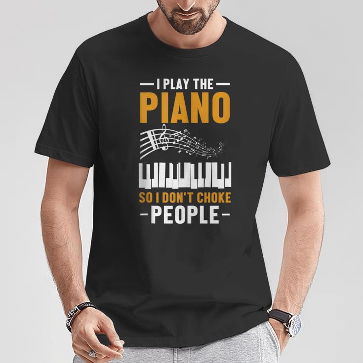 Hombre Pianista Y Teclista Amante De La Música Piano In Mangas Camiseta unisex Regalos divertidos