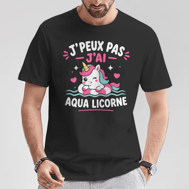 Humour Licorne Piscineacances J’Peux Pas J’Ai Aqua Licorne T-Shirt Cadeaux drôles