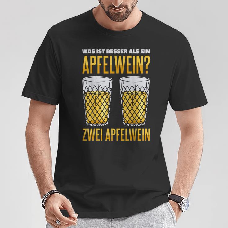 Was Ist Besser Als Ein Apfelwein Zwei Apfelwein Genuss T-Shirt Lustige Geschenke