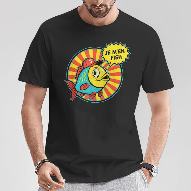 Je M'en Poisson Français Pun Cartoon Fish T-Shirt Cadeaux drôles