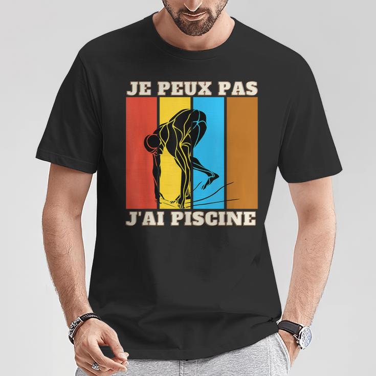 Je Peux Pas J'Ai Piscine Swimming Humour Retro Swimming Pool T-Shirt Unique Gifts Je Peux Pas J'Ai Piscine Swimming Humour Retro Swimming Pool T-Shirt Unique Gifts