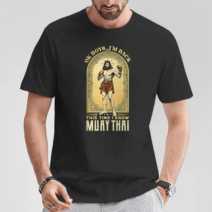 Jesus Knows Muay Thai Boxing Kickboxing MMA T-Shirt Unique Gifts Jesus Knows Muay Thai Boxing Kickboxing MMA T-Shirt Unique Gifts