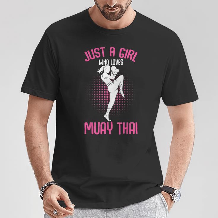 Just a Girl Who Loves Muay Thai Kids Girls T-Shirt Unique Gifts
