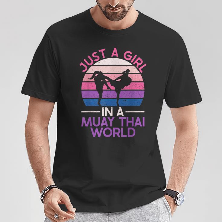 Just A Girl In A Muay Thai World Muay Thai Boxing T-Shirt Unique Gifts