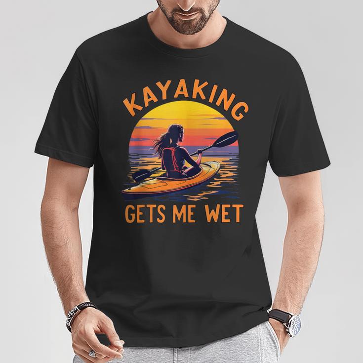 Kayaking Gets Me Wet Kayak Paddling Canoe Adult Joke Sleeveless T-Shirt Unique Gifts