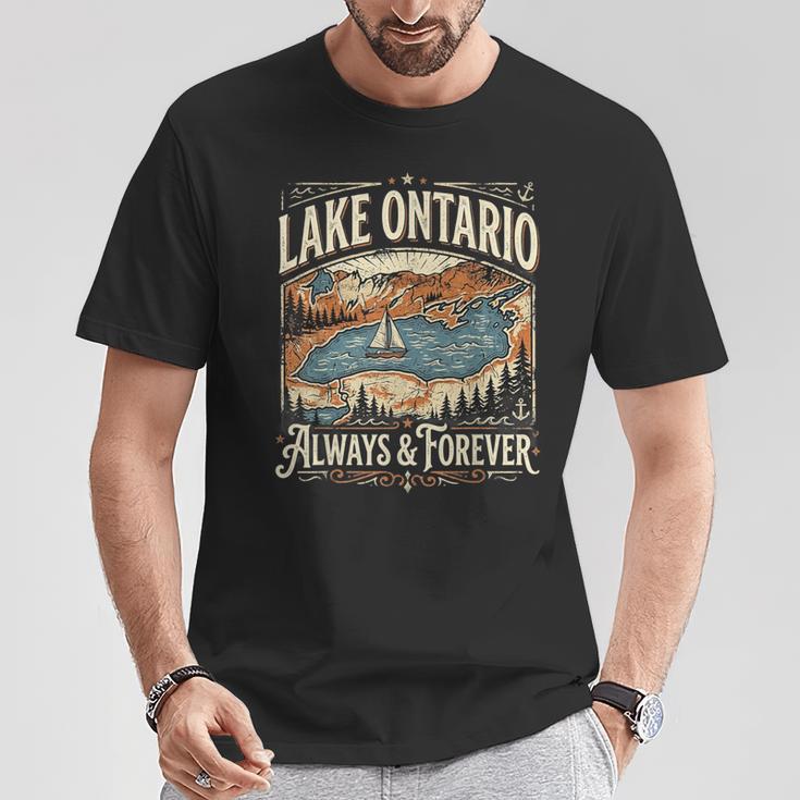 Lago Ontario Forever Canadá Usa Amistadintage Patriótico Camiseta unisex Regalos divertidos