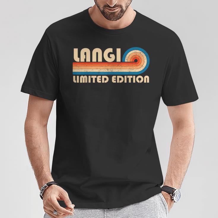 Langi Retro 70S 80Sunsettripe Camiseta unisex Regalos divertidos