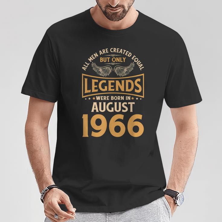 Les Légendes D'anniversaireont Nées En Août 1966 T-Shirt Cadeaux drôles