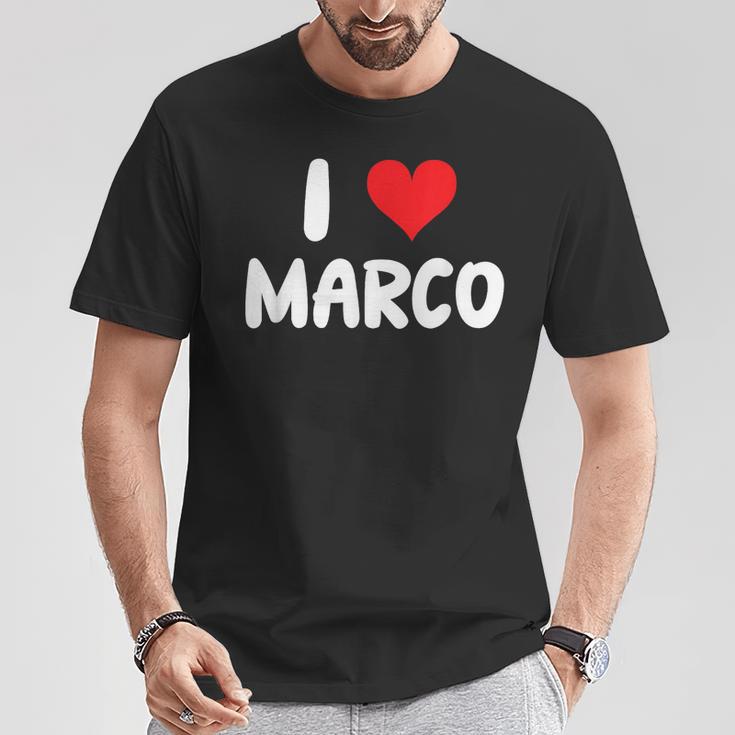 I Love Marco – Cœur – Nom T-Shirt Cadeaux drôles