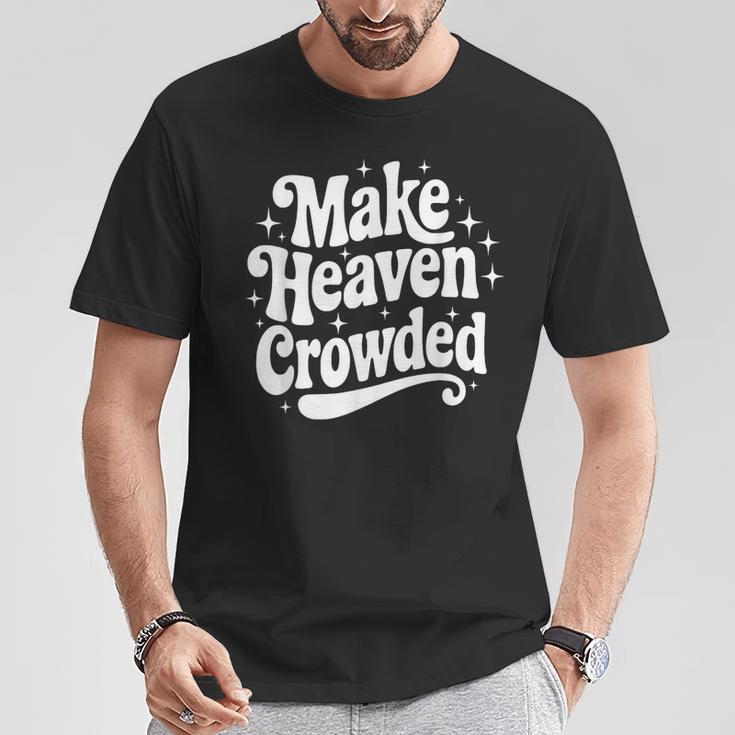 Make Heaven Crowded Christian Girl レトロ 宗教的 イエス Tシャツ 面白い贈り物