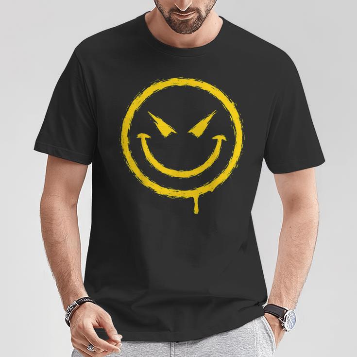 Meltingmile Face Groovige Lustige Coole Hippie-Ästhetik T-Shirt Lustige Geschenke