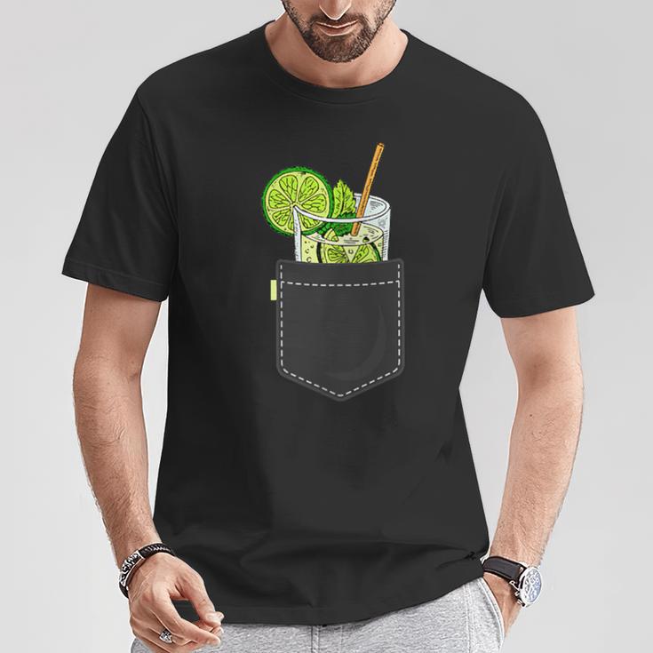 Mojito Cocktail Para Ir En El Bolsillo Del Pecho Mojito Camiseta unisex Regalos divertidos