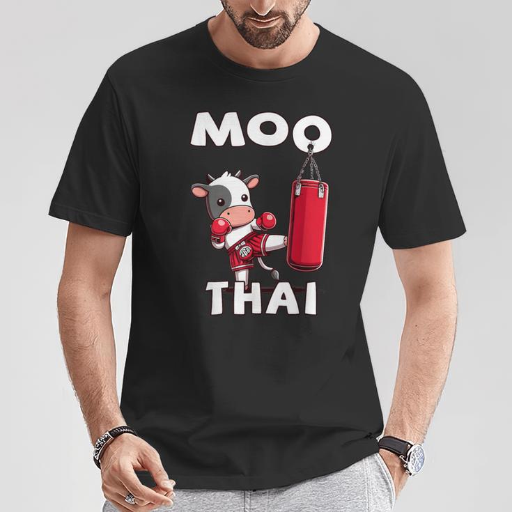 Moo Thai Muay Thai Thai Boxing For Kids Muay Thai Cow T-Shirt Unique Gifts