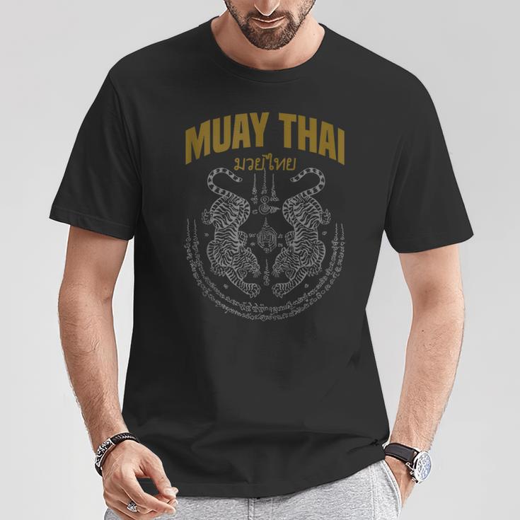 Muay Thai Art Twin Tigers Muay Thai Fighter MMA Martial Arts T-Shirt Unique Gifts