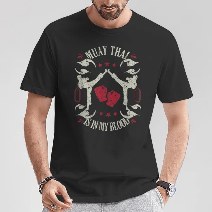 Muay Thai Is In My Blood Traditional Fighters Thai Boxing T-Shirt Unique Gifts