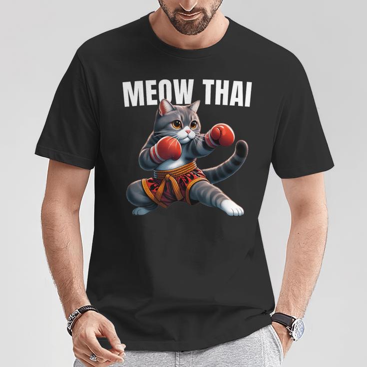 Muay Thai Cat Meow Thai Boxing Martial Art Kids T-Shirt Unique Gifts