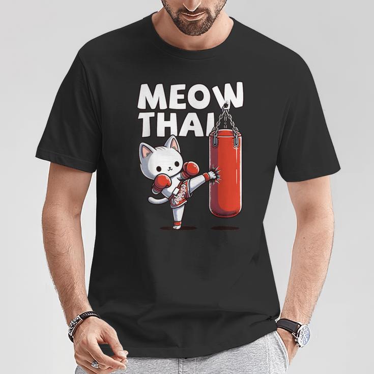 Muay Thai Cat Meow Thai Thai Boxing For Youth Muay Thai T-Shirt Unique Gifts