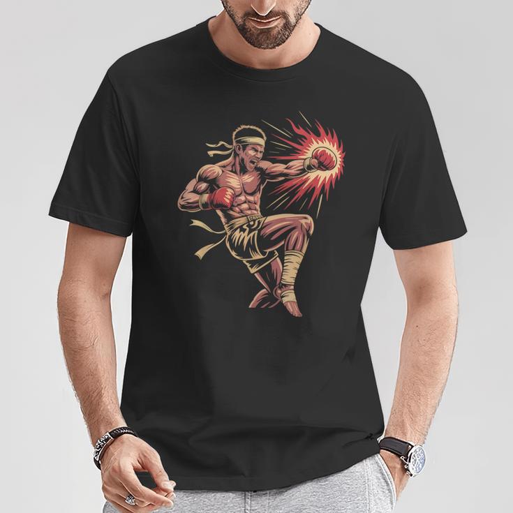 Muay Thai Fighter Southpaw Stance Minimal Silhouette Clean T-Shirt Unique Gifts