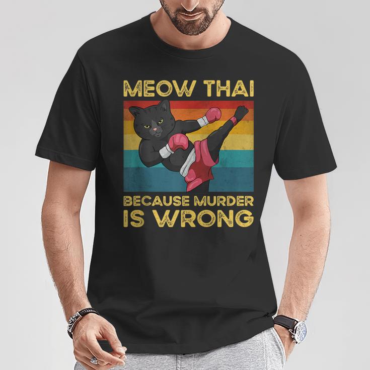 Muay Thai Because Murder Is Wrong Cat Meow Thai T-Shirt Unique Gifts Muay Thai Because Murder Is Wrong Cat Meow Thai T-Shirt Unique Gifts