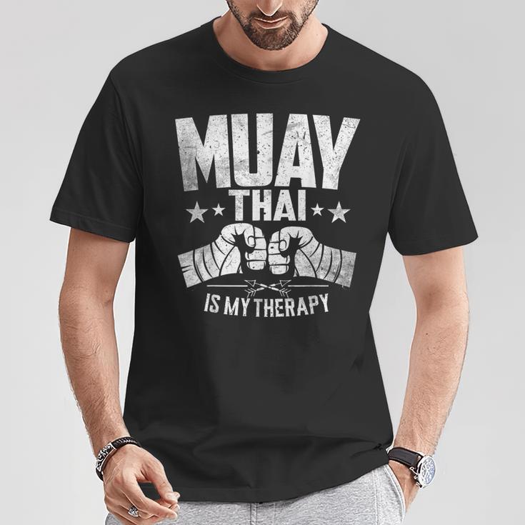 Muay Thai Is My Therapy Muay Thai Lovers Muay Thai T-Shirt Unique Gifts Muay Thai Is My Therapy Muay Thai Lovers Muay Thai T-Shirt Unique Gifts