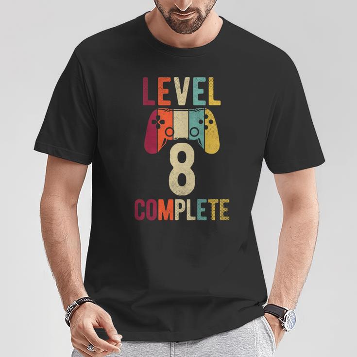 Niños Cumpleaños Niño 8 Años Camisa Gamer Nivel 8 Completo Camiseta unisex Regalos divertidos
