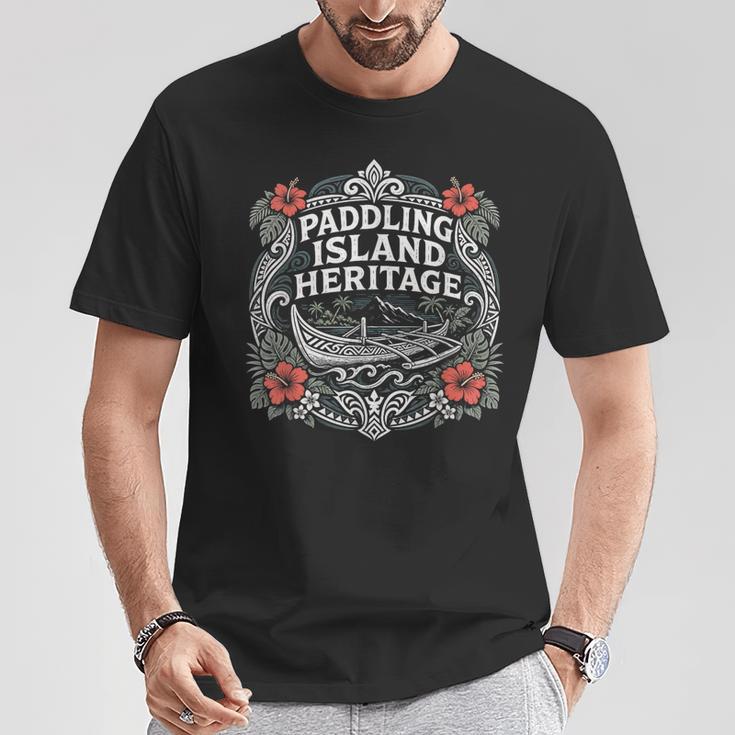Paddling Island Heritage Outrigger Canoe T-Shirt Unique Gifts
