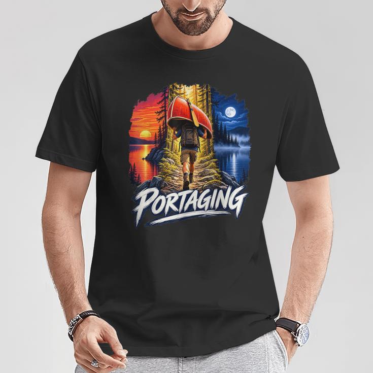 Portaging Canoe Wilderness Adventure Scenic Graphic T-Shirt Unique Gifts