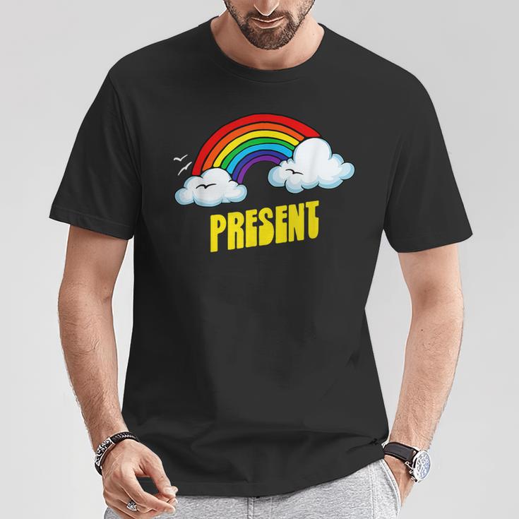 Present Cute arcastic Retrointage Rainbow Tシャツ 面白い贈り物