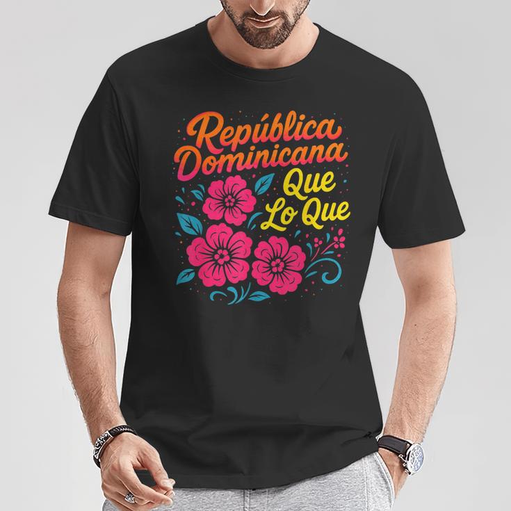 República Dominicana Qué Lo Que ドミニカ共和国 花 Tシャツ 面白い贈り物