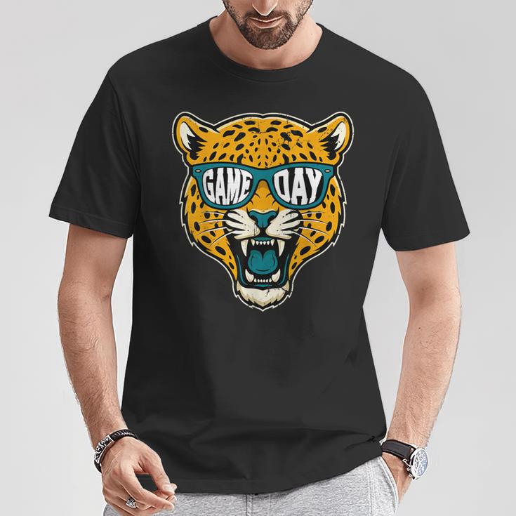 Retro Game Day Jaguar Sunglasses School Sports Team Spirit T-Shirt Funny Gifts