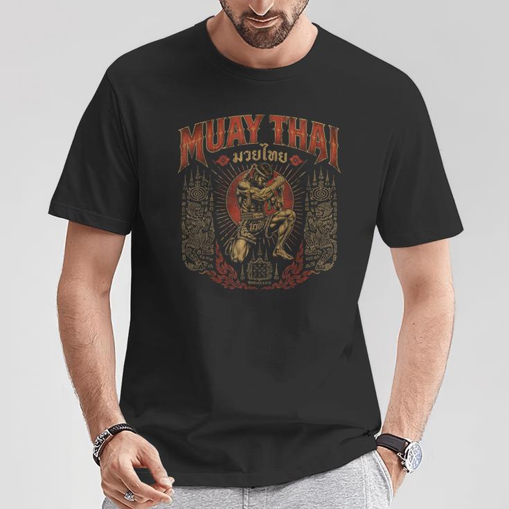Retro Muay Thai Discipline Thai Boxing Warrior Art T-Shirt Unique Gifts