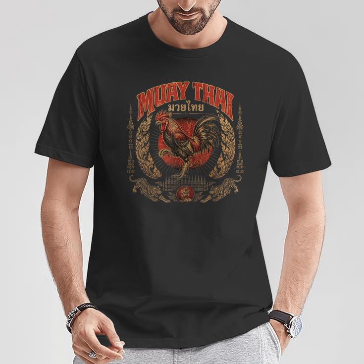 Retro Muay Thai Woman Thai Boxing Warrior Fighter Chicken T-Shirt Unique Gifts