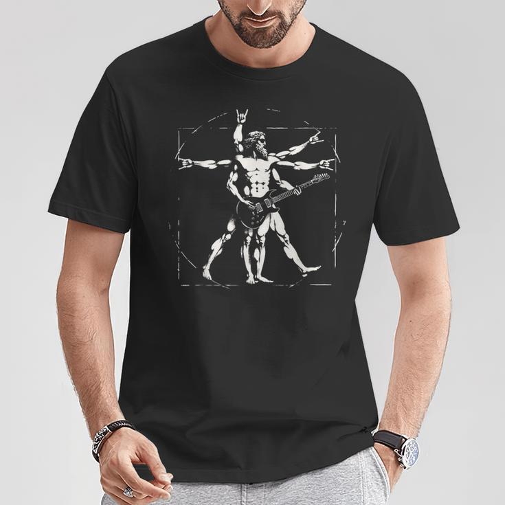 Retroitruvio Man Guitar Rock Guitar Camiseta unisex Regalos divertidos