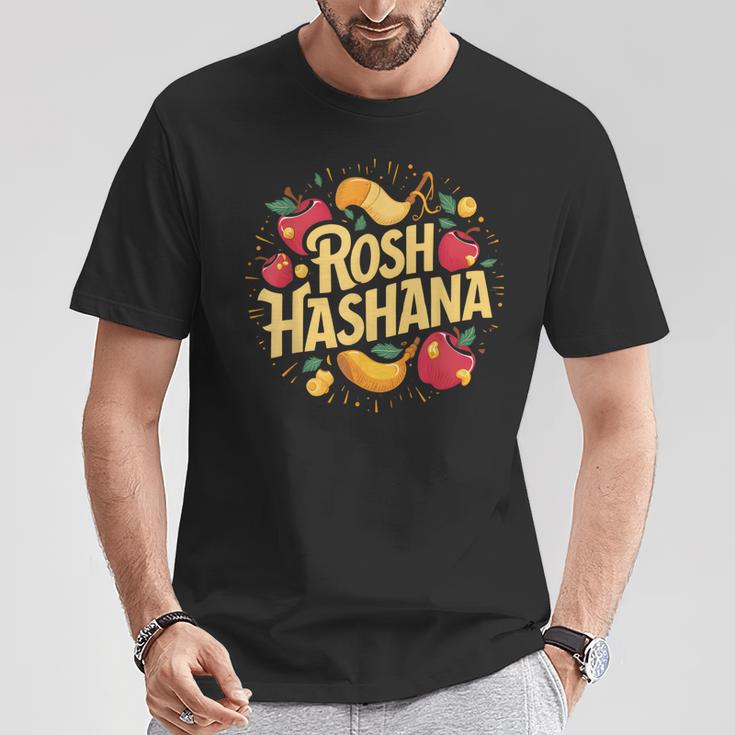 Rosh Hashaná Tradicional Judía Fiesta Divertido Rosh Hashaná Camiseta unisex Regalos divertidos