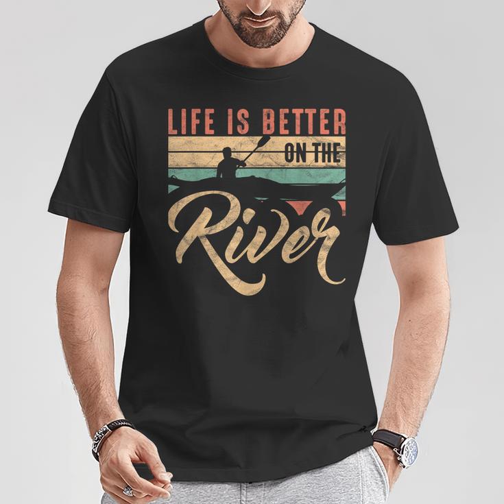 Rowing Canoe Kajak Life Is Better On The River T-Shirt Unique Gifts