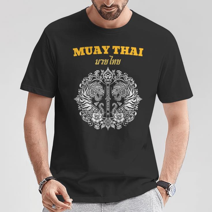 Sak Yant Muay Thai Art Tattoo Twin Tiger Kickboxing Thailand T-Shirt Unique Gifts Sak Yant Muay Thai Art Tattoo Twin Tiger Kickboxing Thailand T-Shirt Unique Gifts