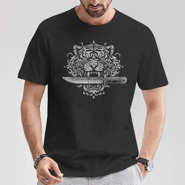 Sak Yant Muay Thai MMA Tattoo Tiger Head Knife Martial Art T-Shirt Unique Gifts Sak Yant Muay Thai MMA Tattoo Tiger Head Knife Martial Art T-Shirt Unique Gifts