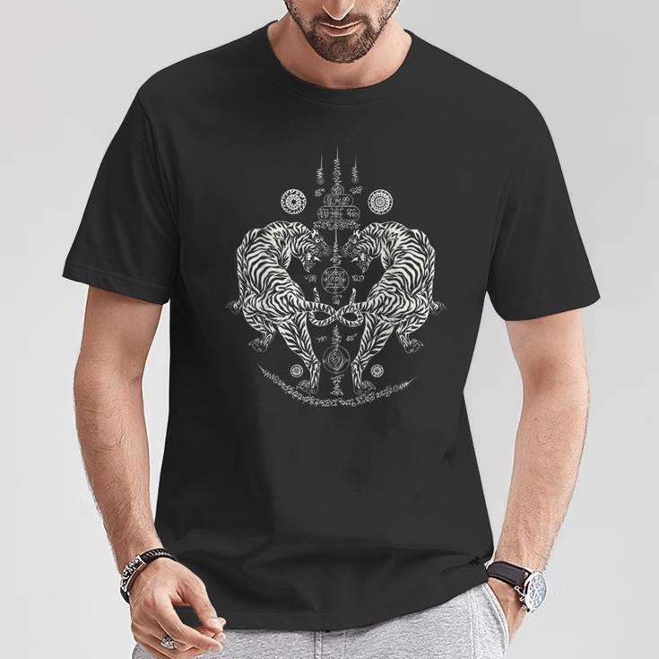 Sak Yant Thai Tattoo Twin Tiger For Muay Thai Fighter Boxing T-Shirt Unique Gifts Sak Yant Thai Tattoo Twin Tiger For Muay Thai Fighter Boxing T-Shirt Unique Gifts