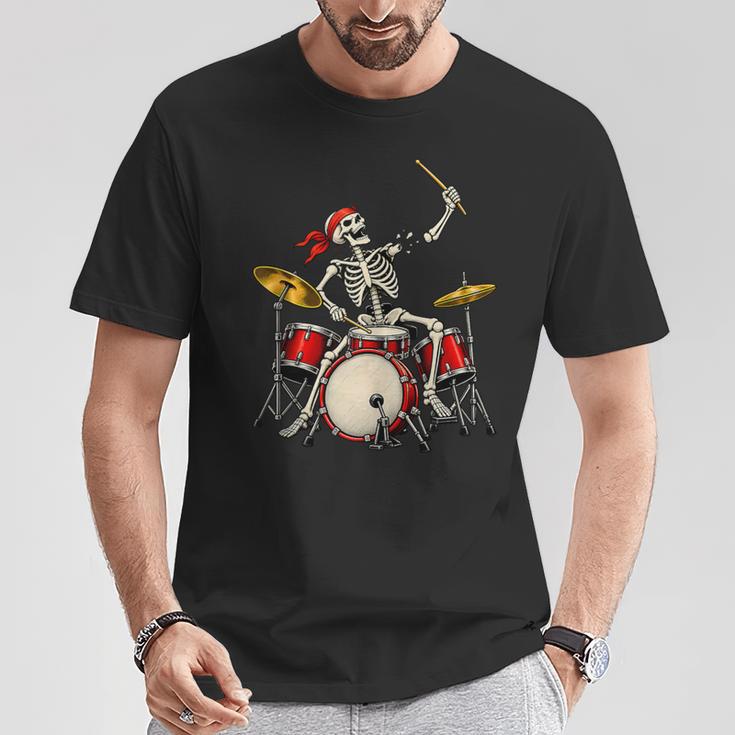 Skeleton Drummer Skull Drum Kit Halloween Sleeveless T-Shirt Unique Gifts