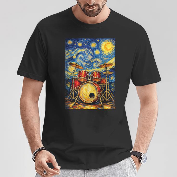 Starry Night Drum Kit Van Gogh Style Art T-Shirt Unique Gifts Starry Night Drum Kit Van Gogh Style Art T-Shirt Unique Gifts