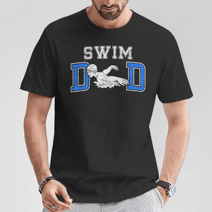 Swim Dad Of A Swimmer Dad Proud Swim Father Swimming Dad T-Shirt Unique Gifts