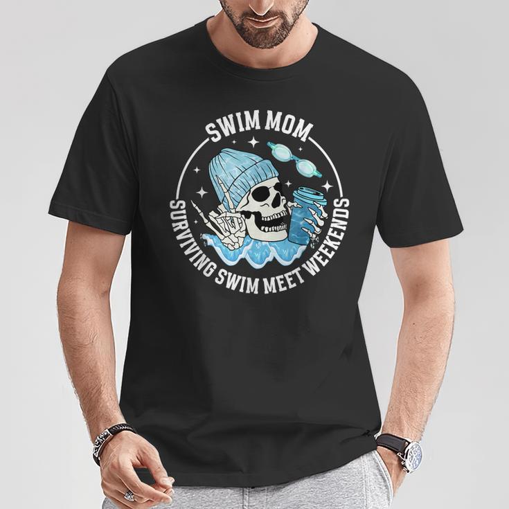 Swim Meets Swim Mom Of A Swimmer Mom Swim Mama Swimming Mom T-Shirt Unique Gifts