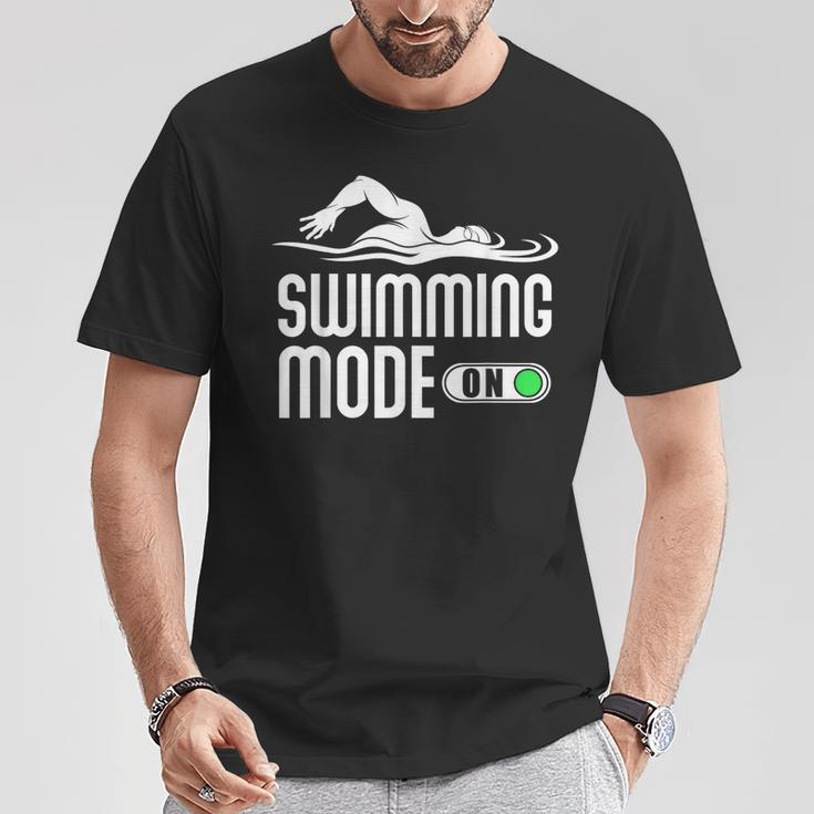 Swim Slogan Funny Swimming Mode On Swim T-Shirt Unique Gifts Swim Slogan Funny Swimming Mode On Swim T-Shirt Unique Gifts