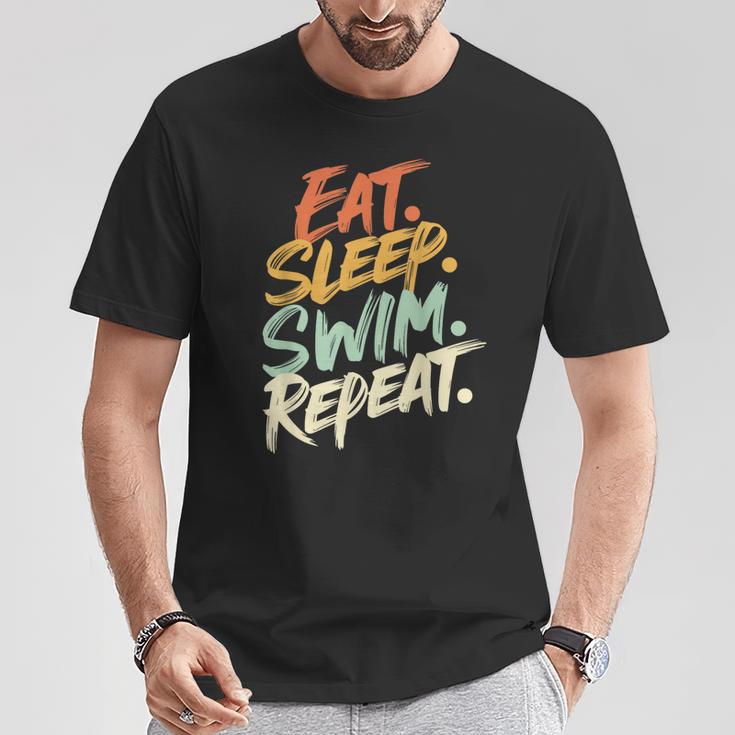 Swimmer Eat Sleep Swim Repeat I Swimming T-Shirt Unique Gifts