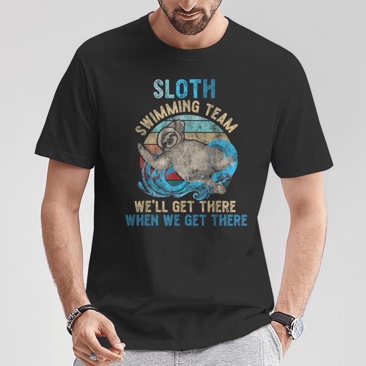 Swimmer Swim Sloth Swimming Team Retro T-Shirt Unique Gifts Swimmer Swim Sloth Swimming Team Retro T-Shirt Unique Gifts