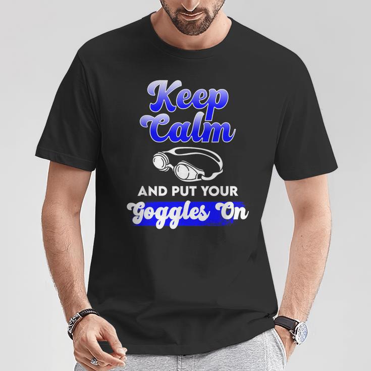 Swimming Goggles Saying Swim Team Gear T-Shirt Unique Gifts