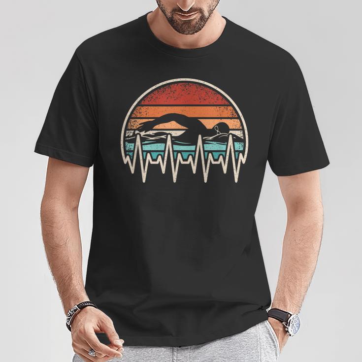 Swimming Heartbeat Retro Swim Swimmer Men Women T-Shirt Unique Gifts Swimming Heartbeat Retro Swim Swimmer Men Women T-Shirt Unique Gifts