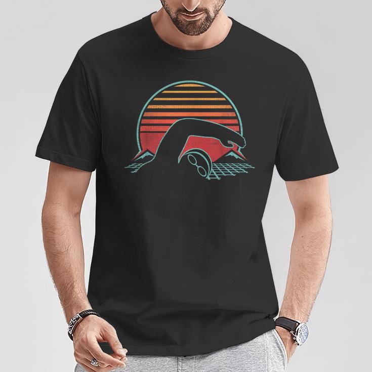 Swimming Retro Vintage 80s Style Swimmer T-Shirt Unique Gifts