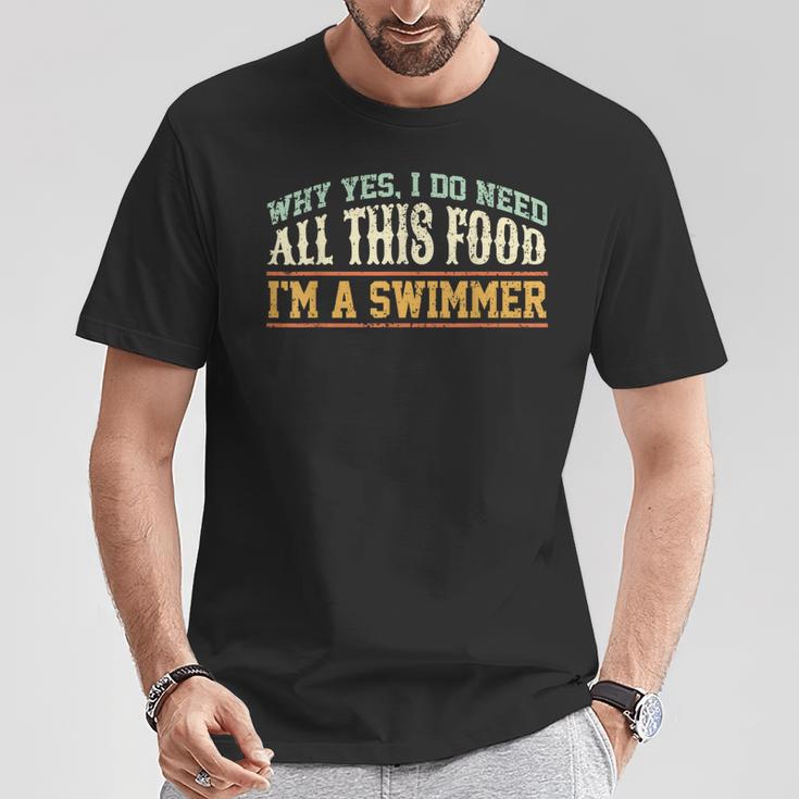 Swimming Swimmer Eating Swim T-Shirt Unique Gifts