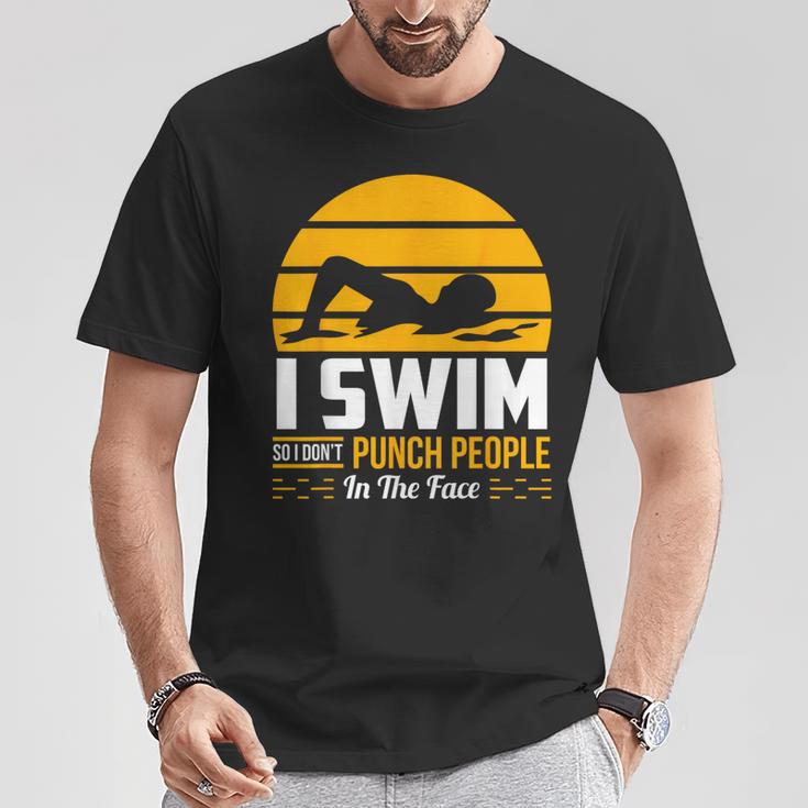 Swimming Swimmer Swim Team So I Don't Punch T-Shirt Unique Gifts